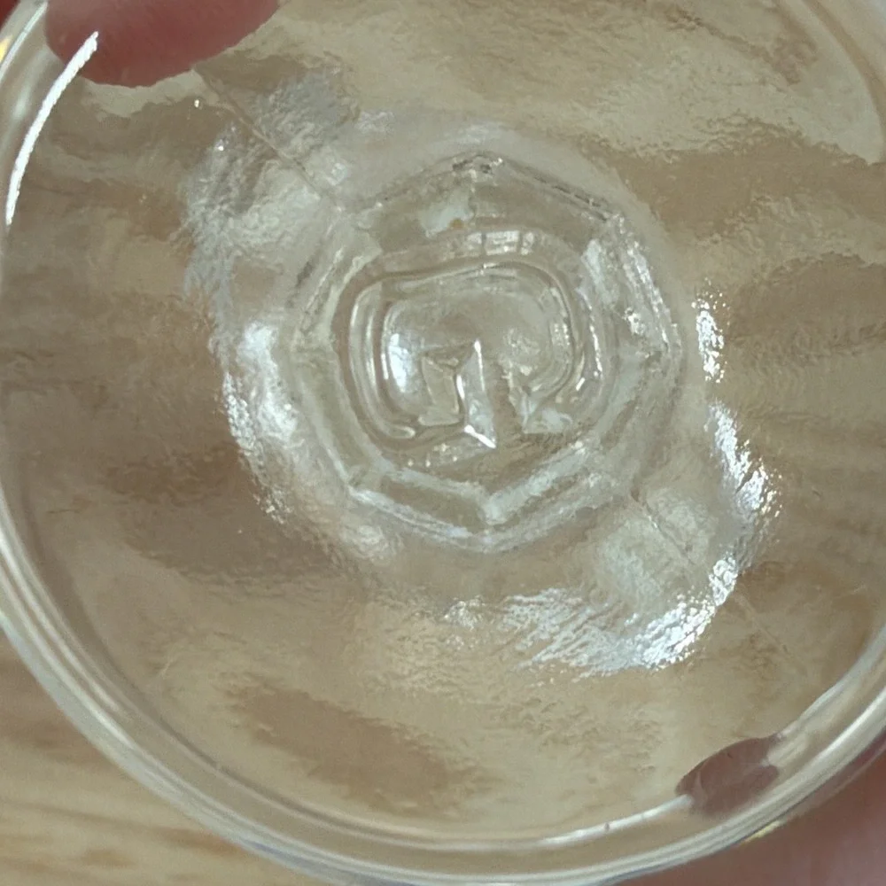 Eye Wash Cup Vintage Clear Glass Pedestal 8 Panel Marked G on Bottom